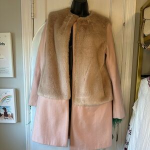 Zara Pink Fur Coat M